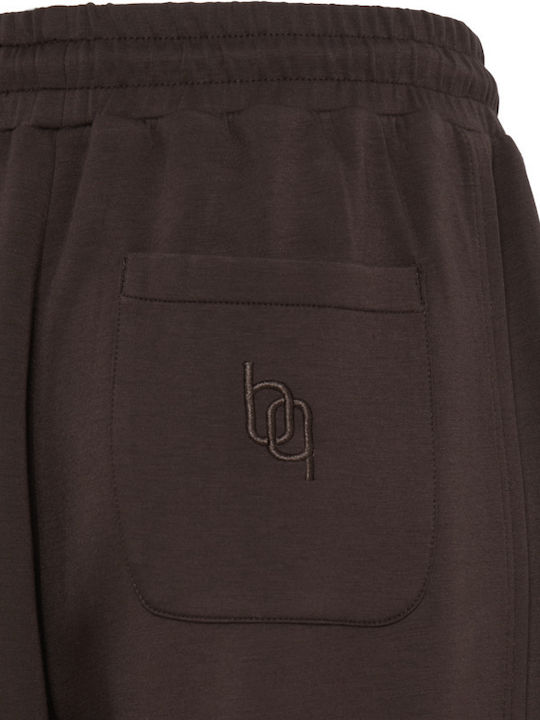 Women's Brown Fabric Trousers