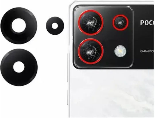Sticlă Lentilă Cameră Spate Xiaomi Poco X6 Negru 3buc