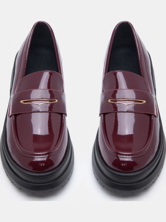 Loafers pentru Femei în Culoare Vișinie