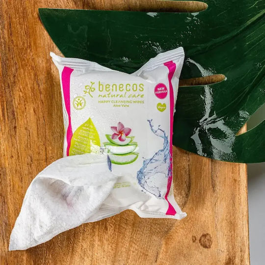 Benecos Happy Cleansing Wipes Makeup Remover Face Against Imperfections & Antioxidant Action 25 Pieces