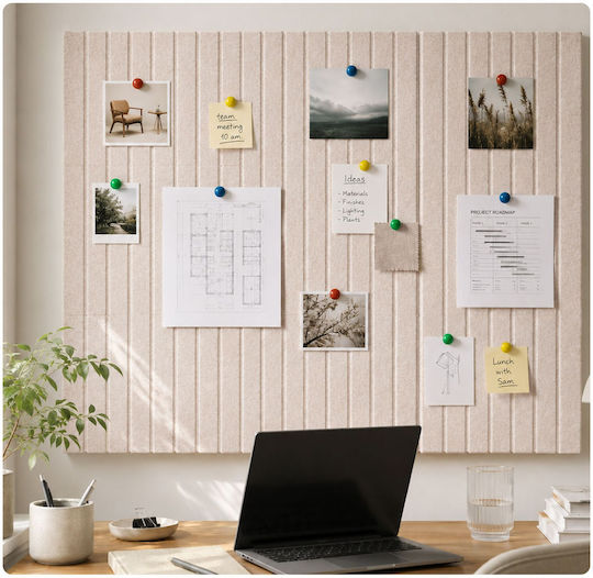 Set Modular Self-adhesive Felt Boards Relaxdays Gray 60 × 40 × 0.9 Cm 120 × 90 × 0.9 Cm