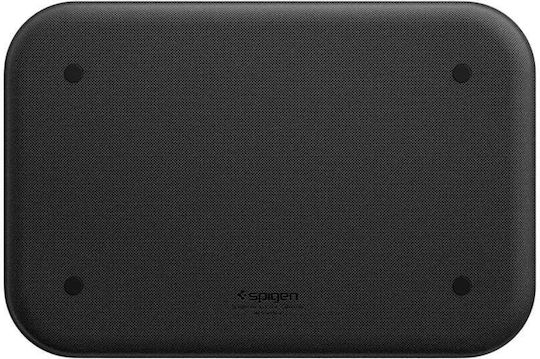 Spigen Ld403 Ahp10136 Organizer Tray with Four Compartments and Phone Holder, Non-Slip Polyurethane Base, Black