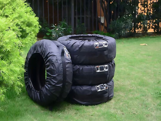 Tire Covers 13-17 Inches Waterproof Handle Set of 4 Pieces