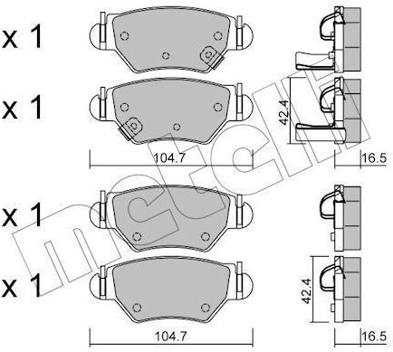 Накладки Задни Opel Astra G 97-02 Zafira A 99-02 1412-4377