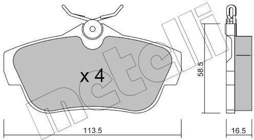 Citroen-Fiat-Peugeot Adb01622 Set Bremsscheiben Für Hintere Auto Bremsbeläge