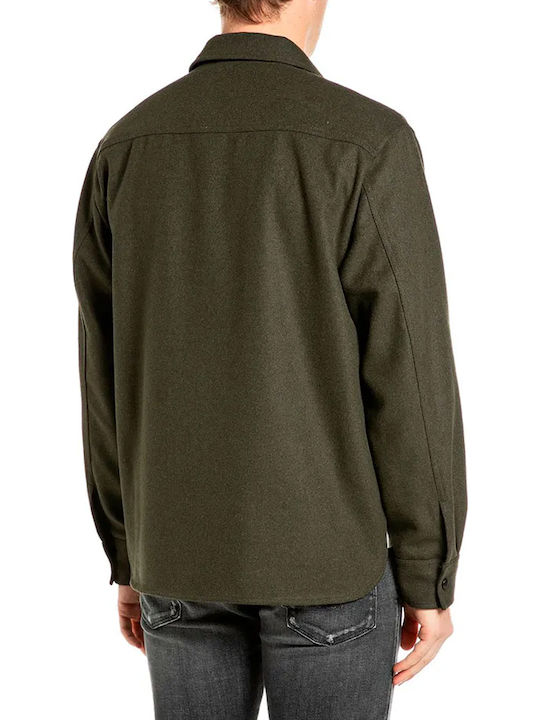 Replay Regular Fit Khaki Overshirt