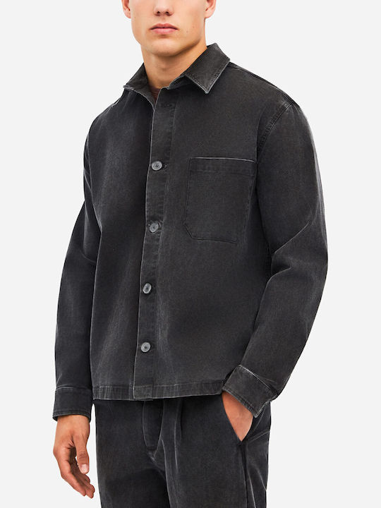Тясна Кройка Overshirt с Дълъг Ръкав Vintage Black