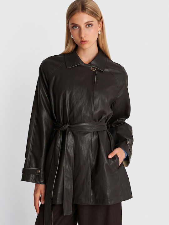 Women's Brown Biker Jacket