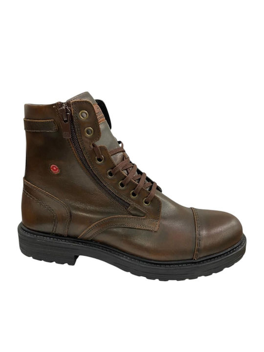 Braune Leder-Kampfstiefel
