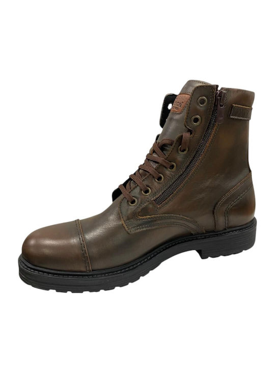 Braune Leder-Kampfstiefel