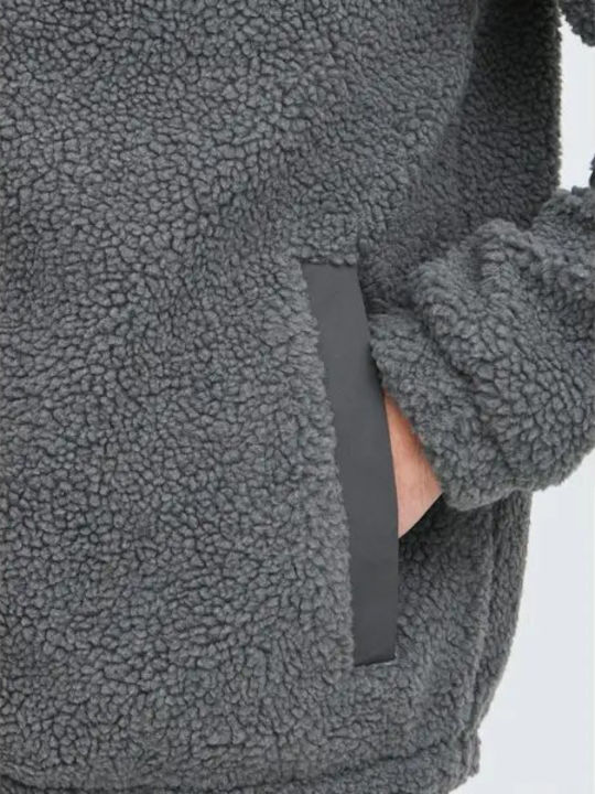 Bhtort Men's Grey Fleece Jacket