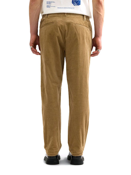Replay Elastische Herren Tapered Hose Braun