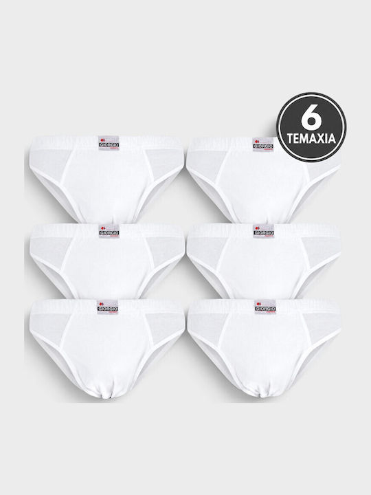 Men's White Printed Slips 6-Pack