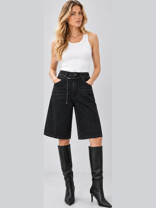 Γυναικεία Βερμούδα Τζιν Black-denim