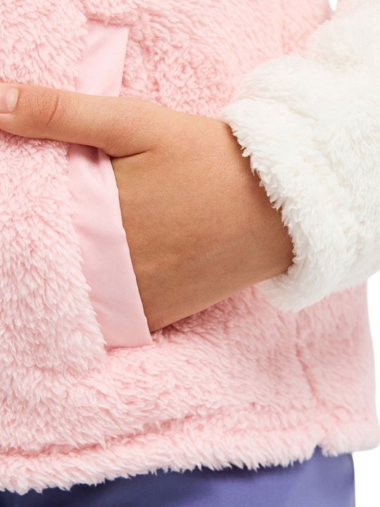 Fleece Kinder-Sweatjacke Whisper White Winter Flora
