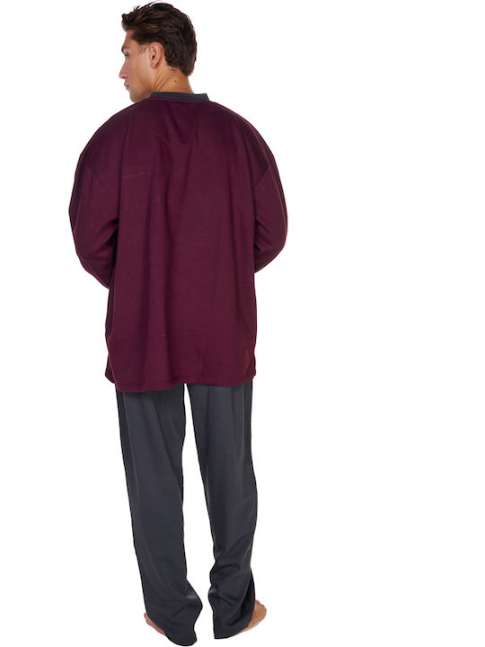 Comfort Pijama Bărbătească de Iarnă Burgundy