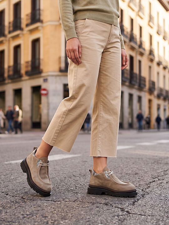 Damen-Oxfords aus Leder in Braun