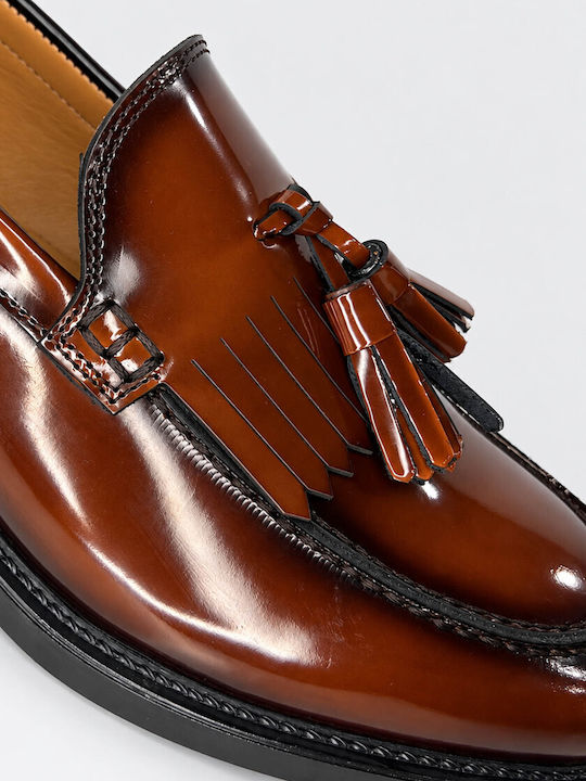 Δερμάτινα Ανδρικά Loafers σε Καφέ Χρώμα