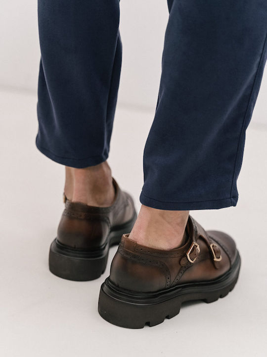 Loafers Bărbătești din Piele de Culoare Tabac
