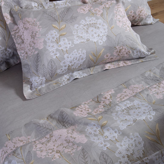 Nef-Nef Homeware Darling Super-Double Fitted Bed Sheet Set 160x200+35cm Grey (4pcs)