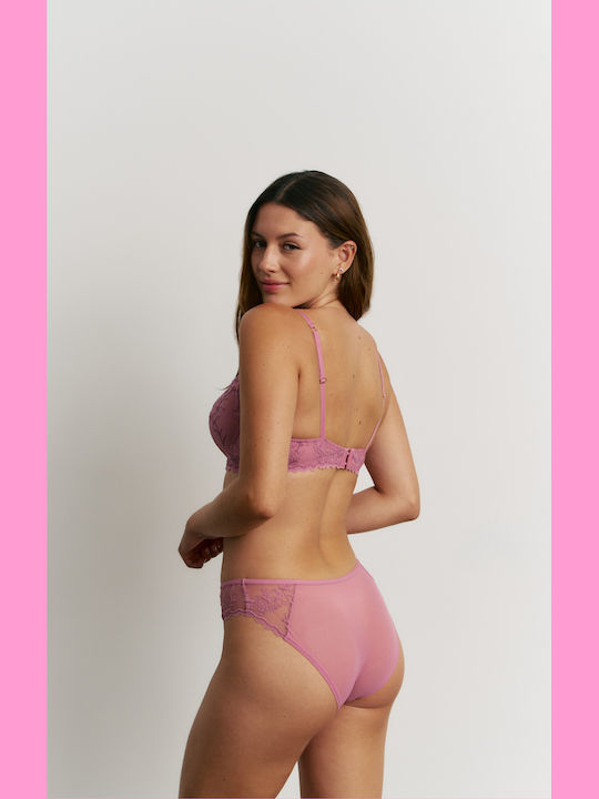 Promise Pink Lace Bra and Slip Lingerie Set