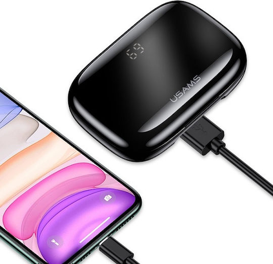US-YJ001 In-ear Bluetooth Handsfree Ακουστικά με Αντοχή στον Ιδρώτα και Θήκη Φόρτισης Μαύρα