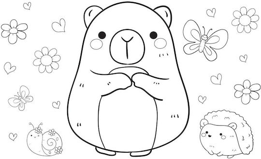 Must Team Zeichenblock Capybara Strawberry A4 (21 x 29,7 cm)