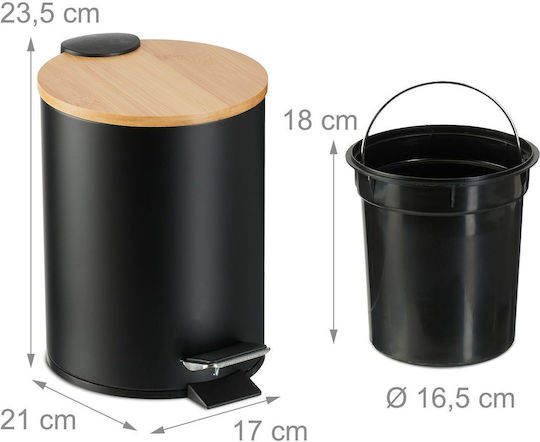 Relaxdays Coș de Baie Metalic 3 l Negru