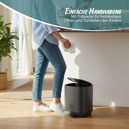 Relaxdays Coș de Baie din Plastic 5 l Gri