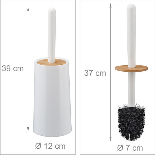 Relaxdays Perie de Toaletă din Plastic pentru Baie Albă