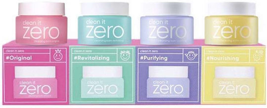 Banila Co Clean It Zero Starter Kit Balsam Demachiant Facial Pentru Îmbunătățirea Aspectului Porilor 4 Bucăți