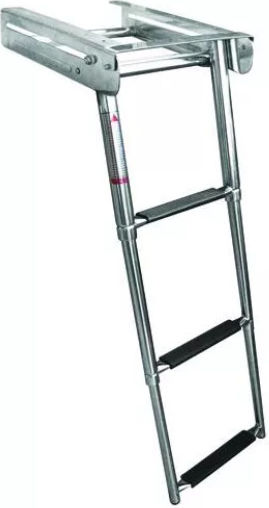 Sumar Скала за лодка с 2 стъпала Телескопична платформена стълба Inox SS316 2 стъпки 25,4 х 55,9см