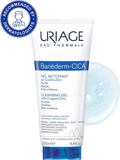 Uriage Bariederm Cica Gel Почистващ гел за лице 200 мл