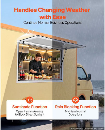 Vevor Food Truck Service Window 1220x915 Mm Aluminum Frame Awning Cgdck4836nchkgm89001v0