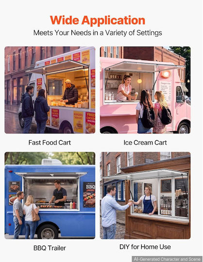 Vevor Food Truck Service Window 1220x915 Mm Aluminum Frame Awning Cgdck4836nchkgm89001v0