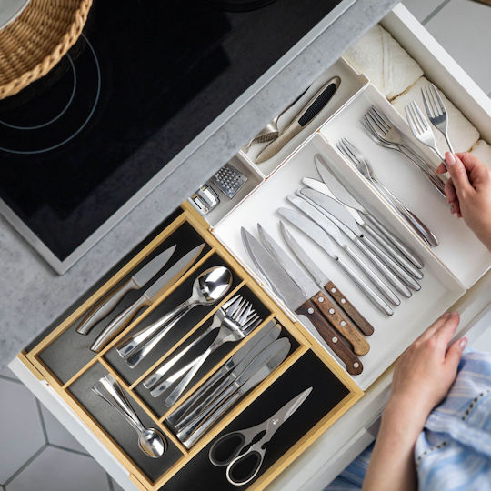 Relaxdays Organizator Extensibil pentru Tacâmuri de Sertar Maro