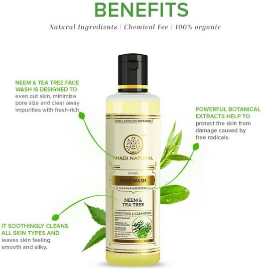 Khadi Natural Neeam & Tea Trea Liquid Cleansing Face 210ml