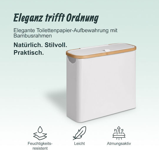 Relaxdays Floor Standing Plastic White Toilet Paper Holder 4052025854324