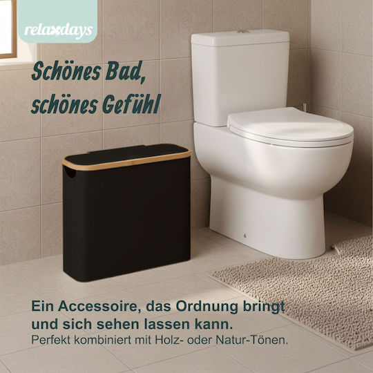 Relaxdays Floor-Standing Plastic Toilet Paper Holder Black 4052025854331