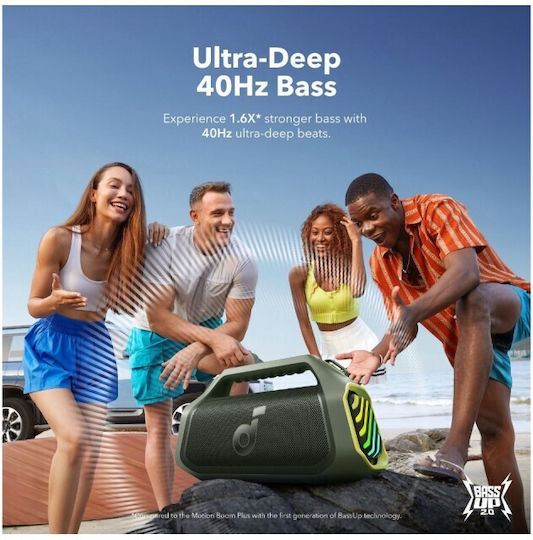 Soundcore Boom 2 Plus New Version Αδιάβροχο Ηχείο Bluetooth 140W με Διάρκεια Μπαταρίας έως 20 ώρες Πράσινο