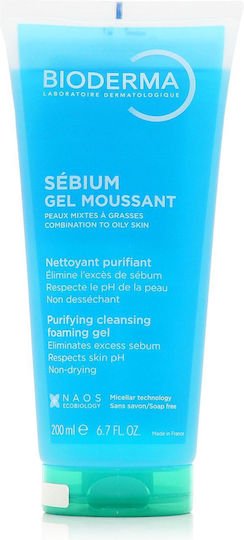 Bioderma Sebium Gel Moussant Purifying Cleansing Gel for Oily Skin with Acne Prone Tendency Face and Body