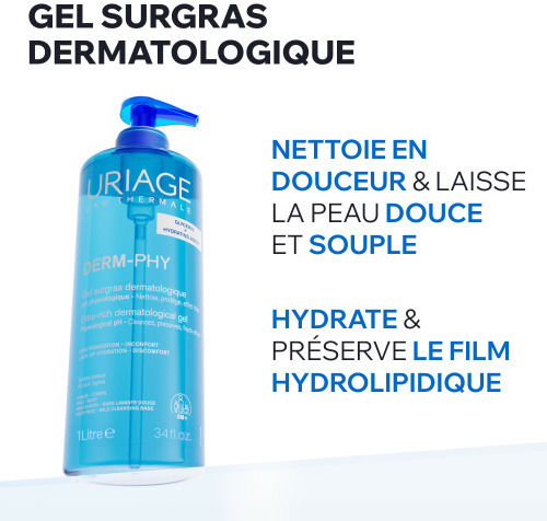 Uriage Eau Thermale Cleansing Gel for Face with Moisturizing Action 1000ml