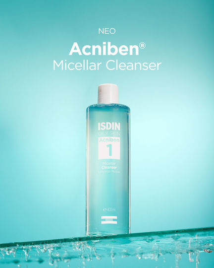 Isdin Acniben 1 Apă Micelară Demachiant Față pentru Controlul Sebumului și Acțiune Hidratantă 400ml