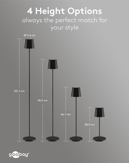 Goobay Lampadar cu LED Înălțime 122 cm cu Lumină RGBW 220 lm Negru