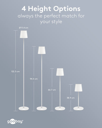Goobay LED Floor Lamp H122cm with RGBW Light 260lm White