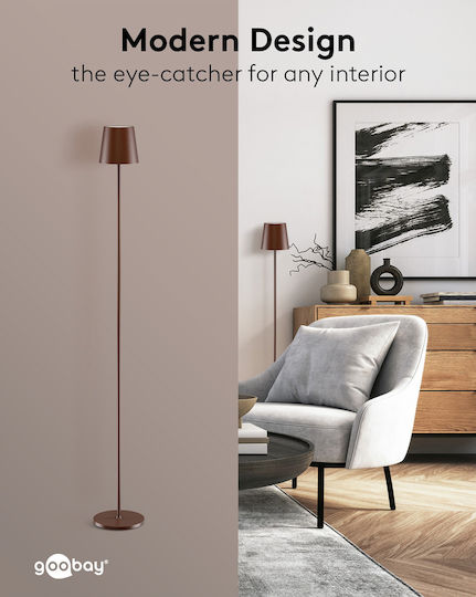 Goobay LED Floor Lamp H122cm with RGBW Light 220lm Copper