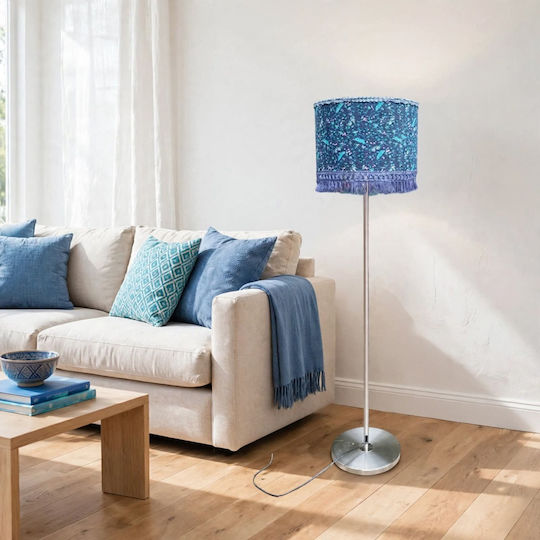 Oxygen Blue Electric Stehleuchte H155xB35cm. mit Fassung für Lampe E27 Blau