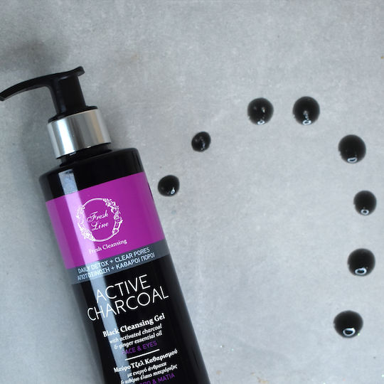 Fresh Line Active Charcoal Гел за Почистване на Лице за Контрол на Омазняването 220ml