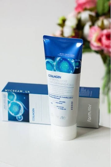 Farm Stay Collagen Water Full Feuchtigkeits- und Aufhellungswirkung Gesichtsreiniger Schaumstoff 180ml