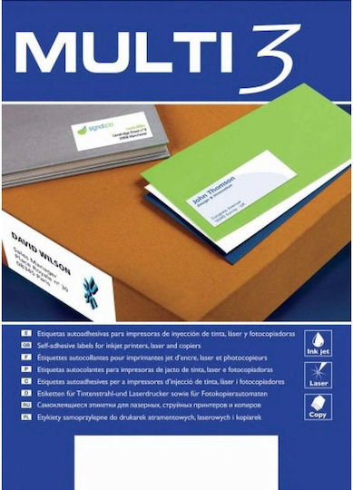Multi 3 Self-Adhesive Rectangular A4 Labels 38x21.2mm